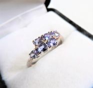 Sterling Silver Tanzanite Gemstone Ring 'NEW' with Gift Pouch