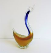 Murano Sommerso Glass Duck