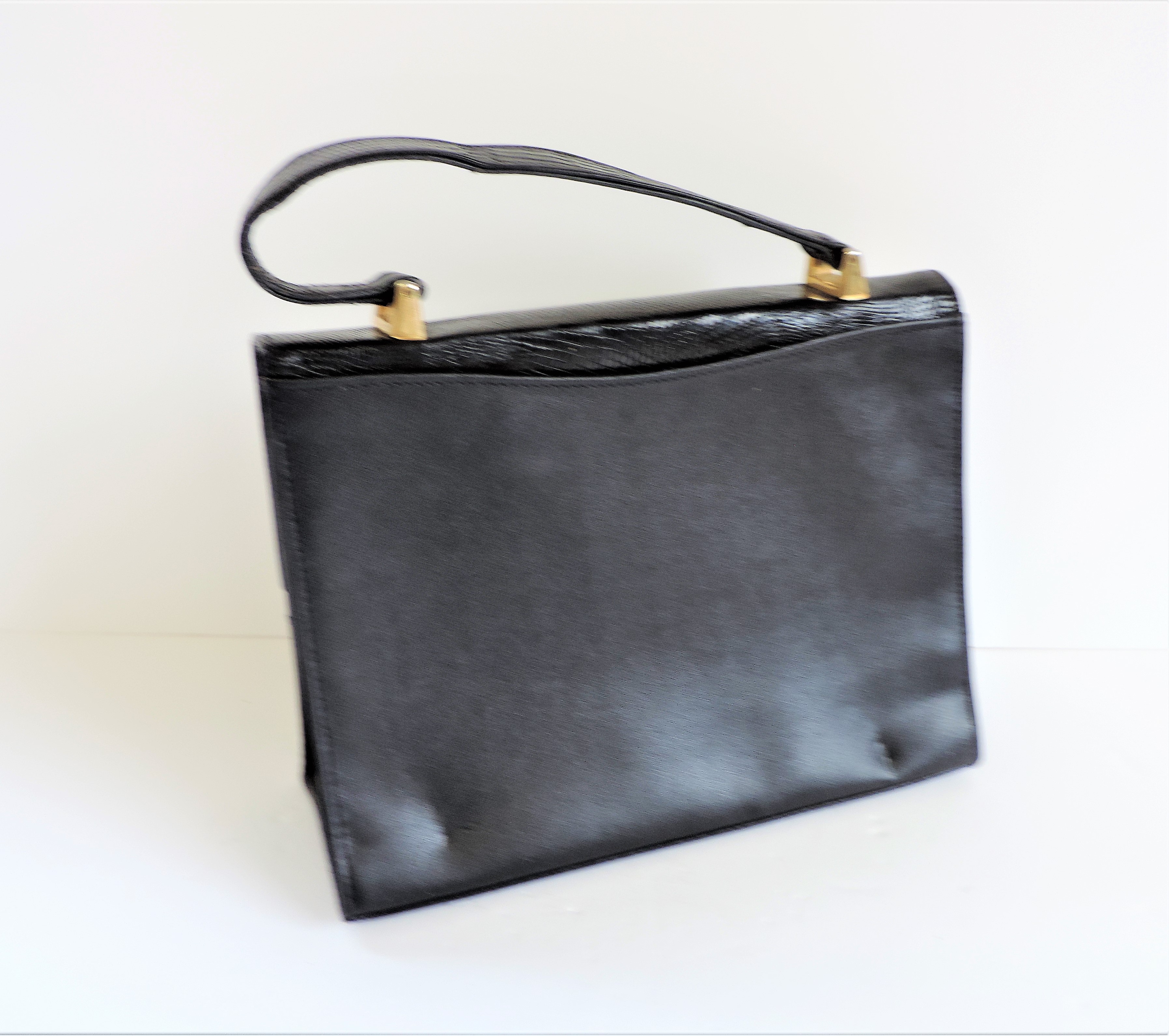 Vintage Mappin & Webb Black Lizard Skin Handbag - Image 9 of 9
