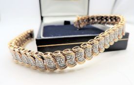 Diamond Bracelet Gold on Sterling Silver