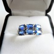 Sterling Silver 2carat Tanzanite & Diamond Ring New with Gift Pouch