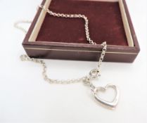 Sterling Silver Heart Charm Bracelet