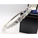 Sterling Silver 8ct Cubic Zirconia Bracelet Bangle 'NEW' with Gift Box