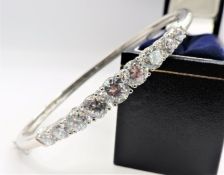 Sterling Silver 8ct Cubic Zirconia Bracelet Bangle 'NEW' with Gift Box