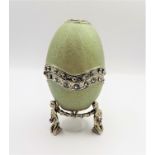 Faberge Style Jewelled Egg Trinket Box & Stand