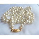 34 inch Single Row Pearl Necklace with Gift Pouch