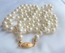 34 inch Single Row Pearl Necklace with Gift Pouch