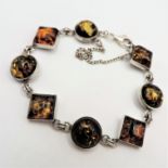 Sterling Silver Baltic Amber Bracelet