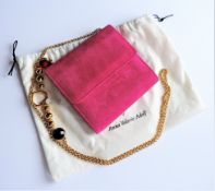 Rare Vintage Designer Anna Valeri Fuchsia Pink Suede Bag c. 1990's