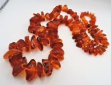 28 inch Chunky Polished Baltic Amber Necklace