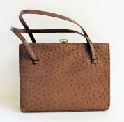Vintage 1950's Ostrich Leather Handbag By Waldybag