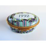 Staffordshire Enamels Pill/Trinket Box Hand Painted Signed by Artist