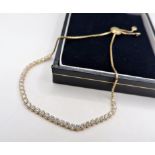 Gold on Sterling Silver Gemstone Slider Bracelet 'NEW' with Gift Box