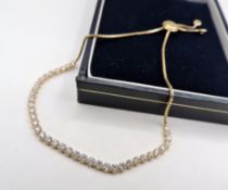 Gold on Sterling Silver Gemstone Slider Bracelet 'NEW' with Gift Box