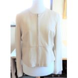 Ladies Ivory 100% Leather Jacket Size 18 Fully Lined New Unworn