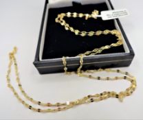 30 inch 14k Gold on Sterling Silver Chain Necklace Made in Italy 'NEW' with Gift Pouch