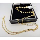 30 inch 14k Gold on Sterling Silver Chain Necklace Made in Italy 'NEW' with Gift Pouch