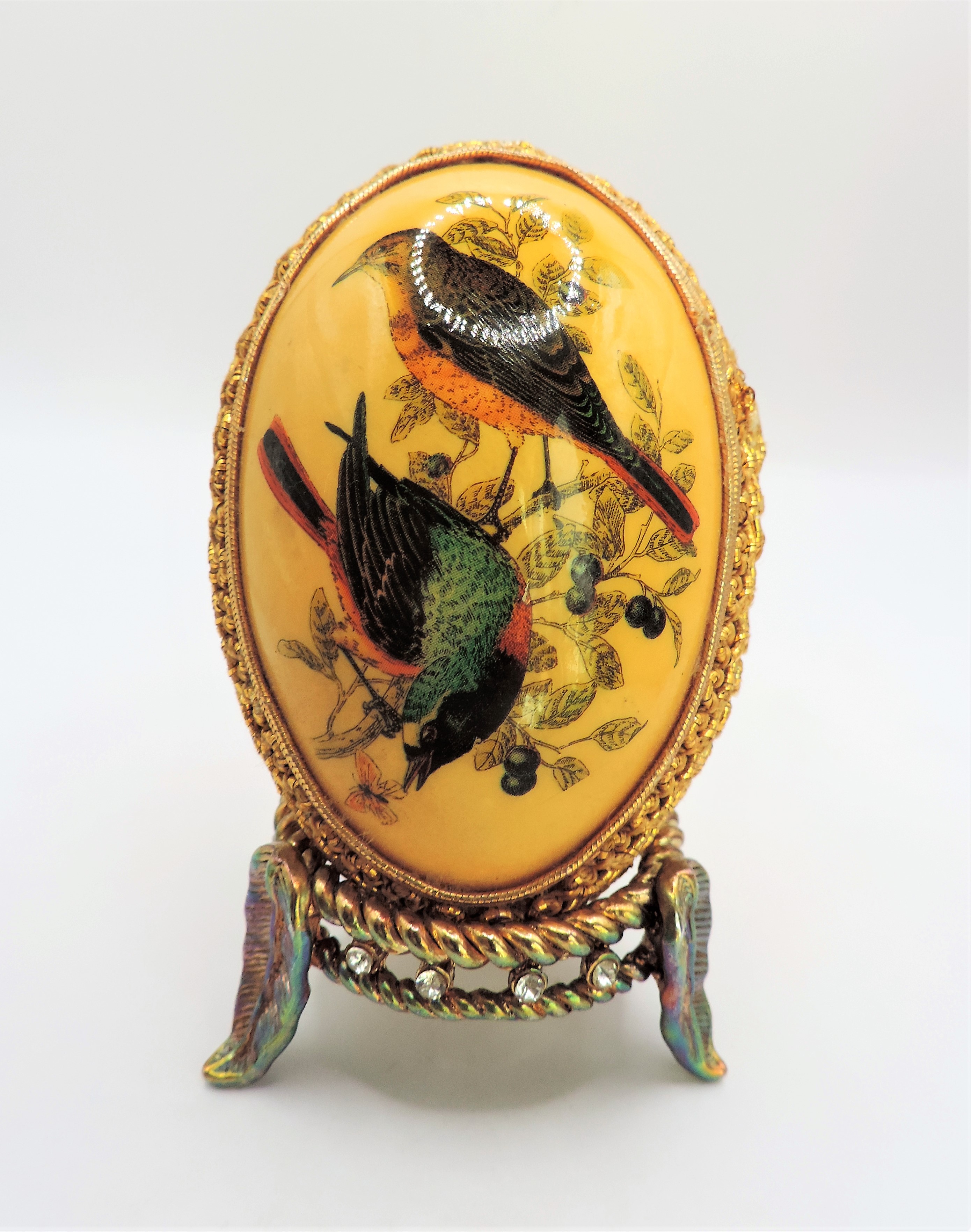 Faberge Style Decorative Egg & Stand