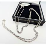 30 Inch Twisted Flat Curb 925 Silver Chain Made in Italy 'NEW' with Gift Pouch