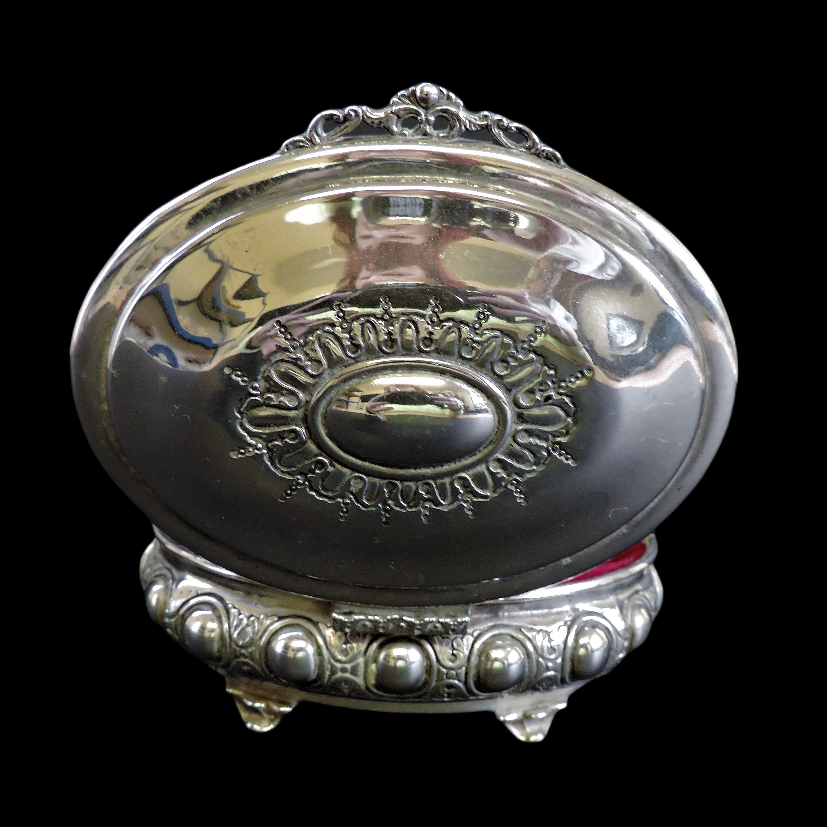 Antique Silver Plate Trinket Box - Image 4 of 6