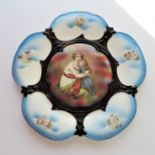 Antique French Porcelain & Bronze Wall Plaque Louise Elisabeth Vigée Le Brun & Daughter c. 1820's