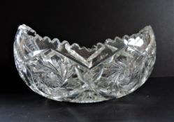 Vintage Bohemian Hand Cut Gondola Crystal Bowl