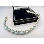 Sterling Silver 22CT Topaz Gemstone Bracelet 'NEW' with Gift Box