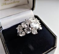 Sterling Silver 8 carat White Zircon Ring 'NEW' with Gift Pouch