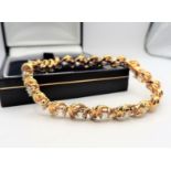 Gold on Sterling Silver Gemstone Bracelet