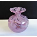 Caithness Crystal Pink Swirl Glass Vase.