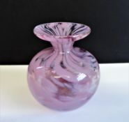 Caithness Crystal Pink Swirl Glass Vase.