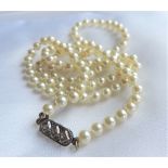 Vintage 25 inch Single Strand Pearl Necklace with Gift Pouch