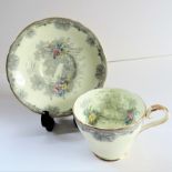 Vintage Aynsley Bone China 'Grey Towers' Cup and Saucer Pattern No. B5090/5