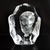 Signed Mats Jonasson Crystal Miniature Owl