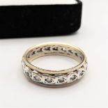 Vintage 9k Gold Gemstone Eternity Ring