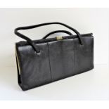 Vintage Stuart Apps Black Lizard Skin Handbag