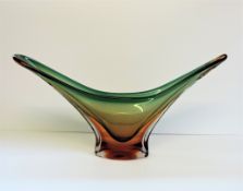 Large Murano Sommerso Glass Bowl