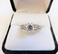 Sterling Silver Cubic Zirconia Ring 'NEW' with Gift Pouch