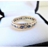 Vintage 9k Gold Gemstone Eternity Ring