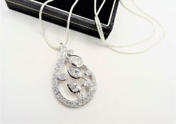 Sterling Silver Gemstone Pendant Necklace New with Gift Pouch