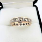 Vintage 9k Gold Gemstone Eternity Ring