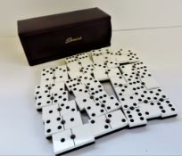 Dominoes Set in Leather Case