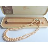 Vintage Lotus Pearl Necklace 17 inches in Original Box