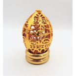 Gold Filigree Faberge Style Egg & Stand