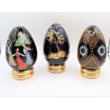Three Vintage Franklin Mint Decorative Eggs