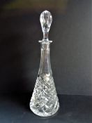 Elegant Tall Hand Cut Bohemian Crystal Wine Decanter