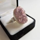 Vintage Artisan Rough Amethyst Ring c. 1970's