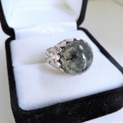 Artisan sterling Silver Cabochon Gemstone Ring