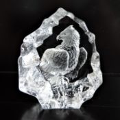 Signed Mats Jonasson Crystal Miniature Eagle