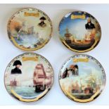 Set 4 Danbury Mint Porcelain Decorative Plates 'Nelsons Great Battles'